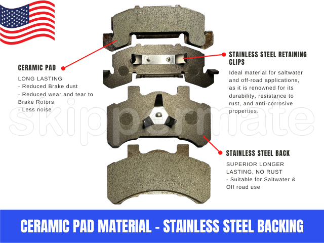 SALTWATER STAINLESS STEEL TIE DOWN 46304 STYLE BRAKE PAD SET